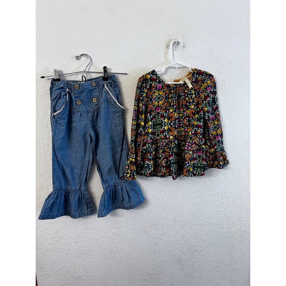 Matilda Jane ruffle pants & Moments w/you to aquarium tunic girls kids size 6 - Picture 1 of 10